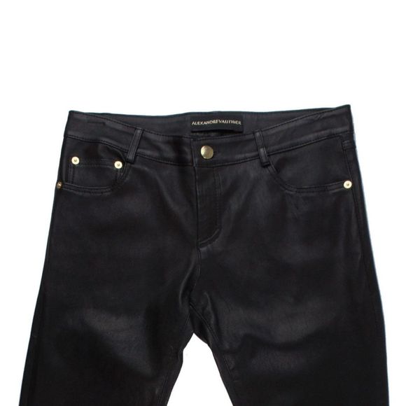 ALEXANDRE VAUTHIER Black Leather Skinny Pants - Picture 3 of 8